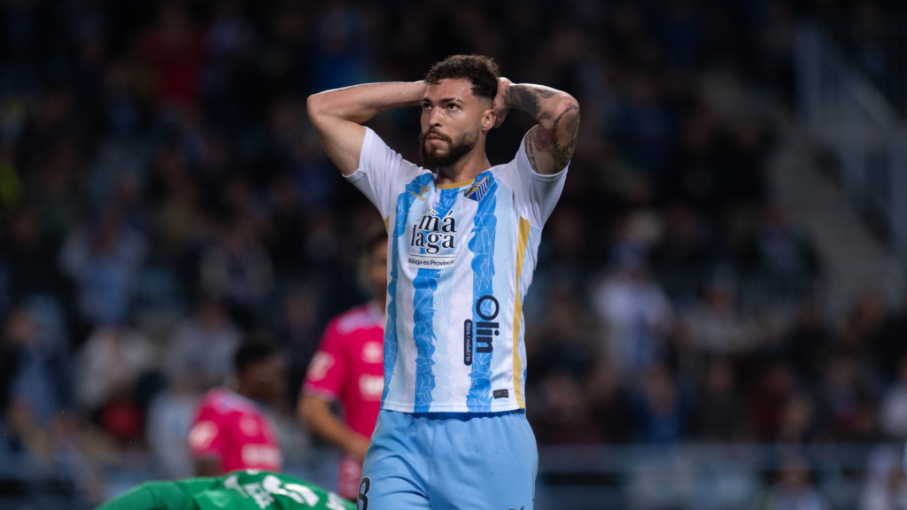 Dani Sánchez, en una acción con el Málaga