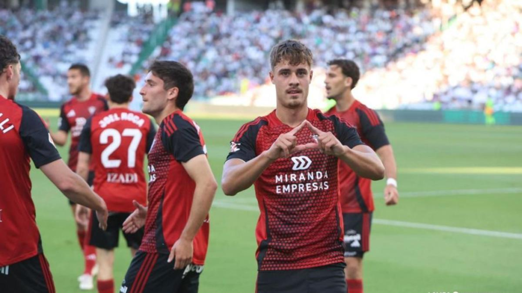 Hugo Rincón marcó el primero del Mirandés en Córdoba