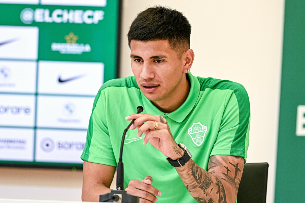 Nico Castro, en una comparecencia con el Elche