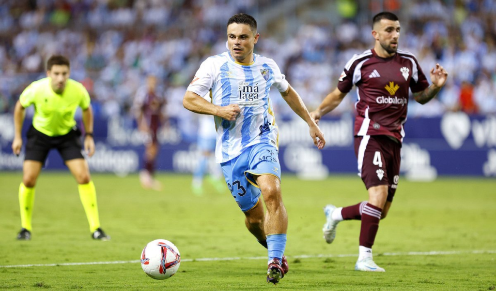 Luca Sangalli, con el Málaga ante el Alba
