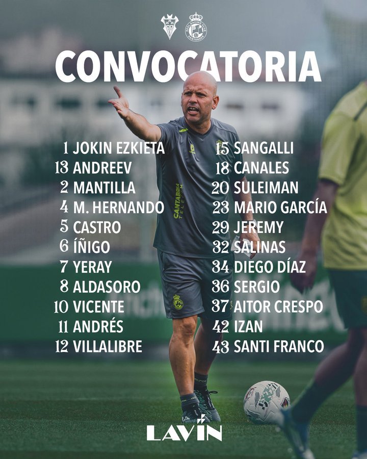 Convocatoria del Racing ante el Albacete