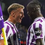 Chuki celebrando un gol con Amath | Foto vía Instagram oficial Real Valladolid
