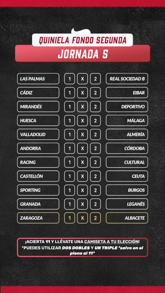 Predicción Jornada 5 de LaLiga Hypermotion 1 También podéis hacer vuestra Predicción Jornada 5 de LaLiga Hypermotion en Twitter