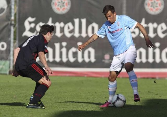 Iconos II. Aitor García: un ‘bravo’ cañonero que aterriza en Grecia 4 Aitor García en un partido con el RC Celta de Vigo B