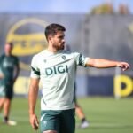 Álvaro García Pascual en un entrenamiento con el Cádiz CF