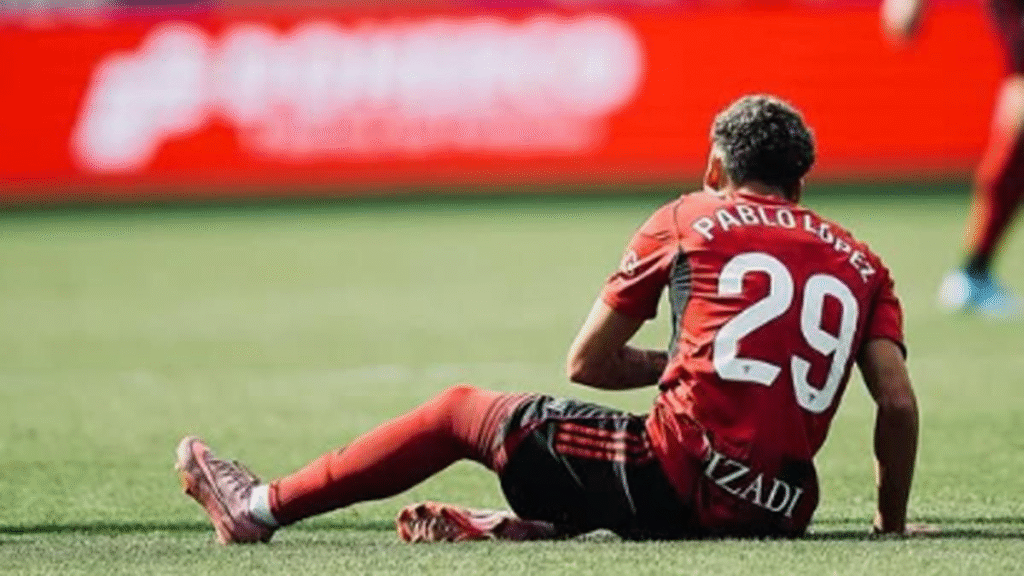 Pablo López, lesionado en el Mirandés