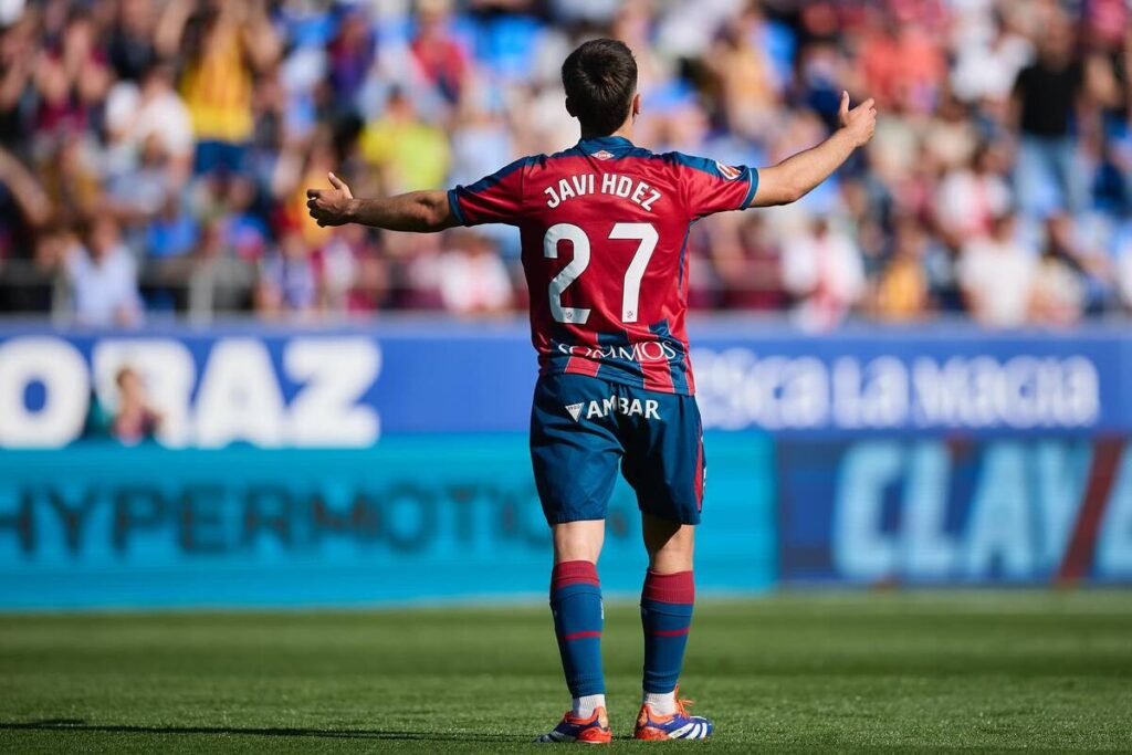 Javi Hernández el curso pasado en el Huesca