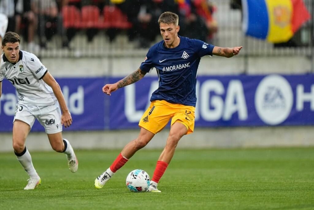 Gael Alonso en el encuentro entre Andorra y Burgos